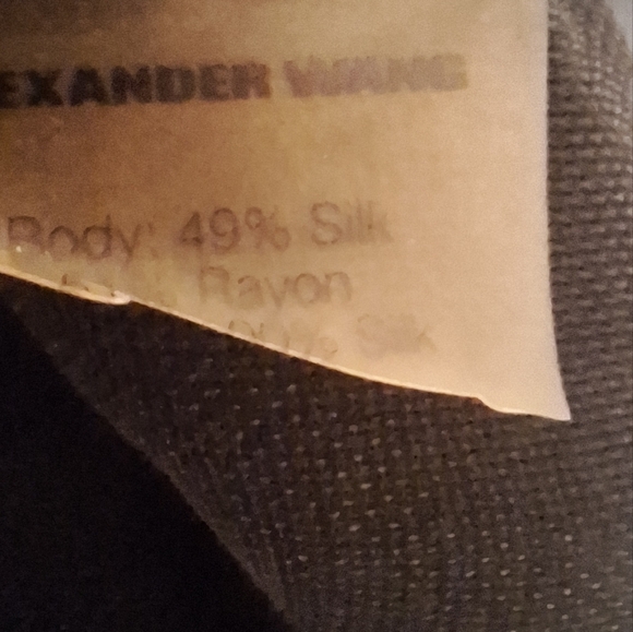 T by Alexander Wang Silk Combo Blouse Black SZ S - Picture 10 of 10